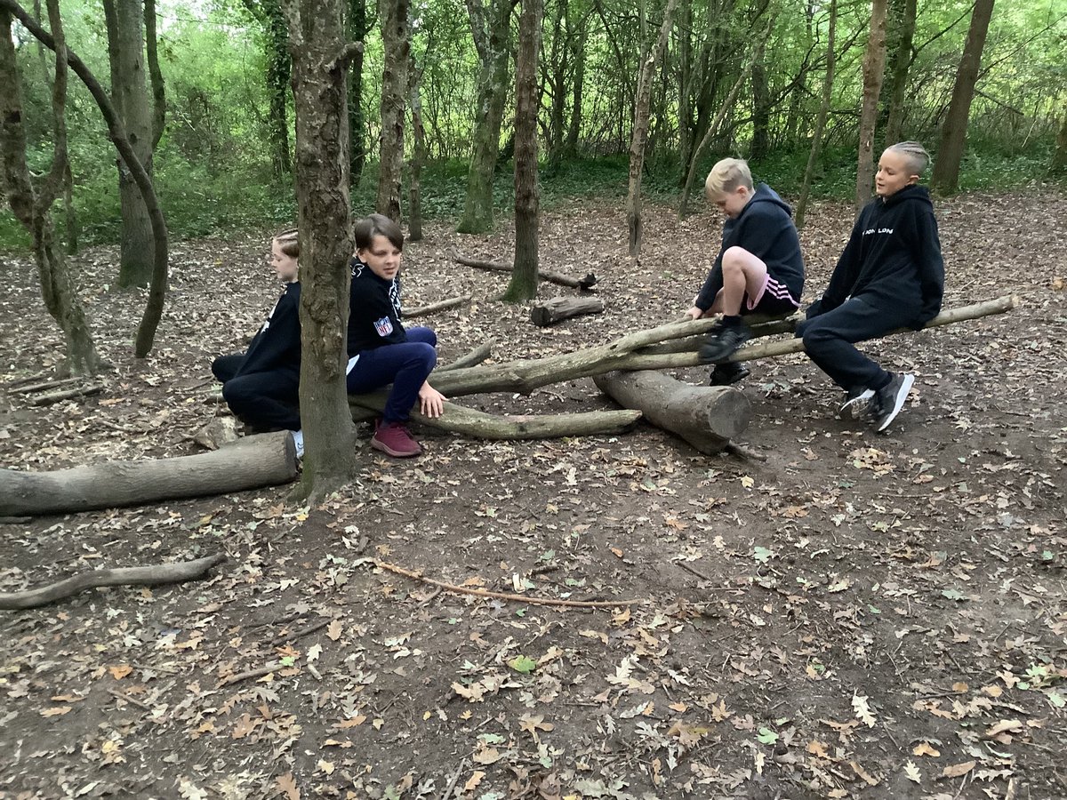 AvantiMeadows's tweet photo. Forest fun! We made a seesaw 😊 https://t.co/l4BD6P7Gyt