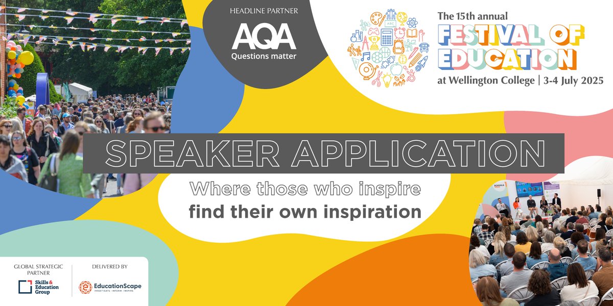 🚀 Speaker Applications NOW OPEN! 🚀
We are thrilled to announce that applications to speak at the Festival of Education UK 2025 are now open! 🎉

This is your chance to share your insights, ideas, and experiences with thousands of passionate educators and thought leaders. 

📅