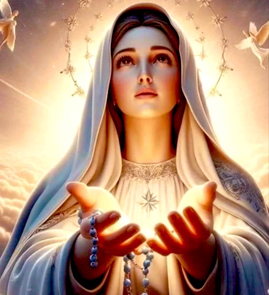 في شهر الوردية المقدسة، نرفع صلواتنا إلى أمنا مريم العذراء على نيّة السلام، ووقف الحروب والإعتداءات والجرائم ضد الإنسانية.. تشفعي لنا يا أمنا الحنونة عند إبنك يسوع المسيح ليرأف بالأبرياء، ولإيقاظ ضمائر الحكّام ليحكموا بالعدل لا بالظلم، للحياة والسلام لا الموت والشر