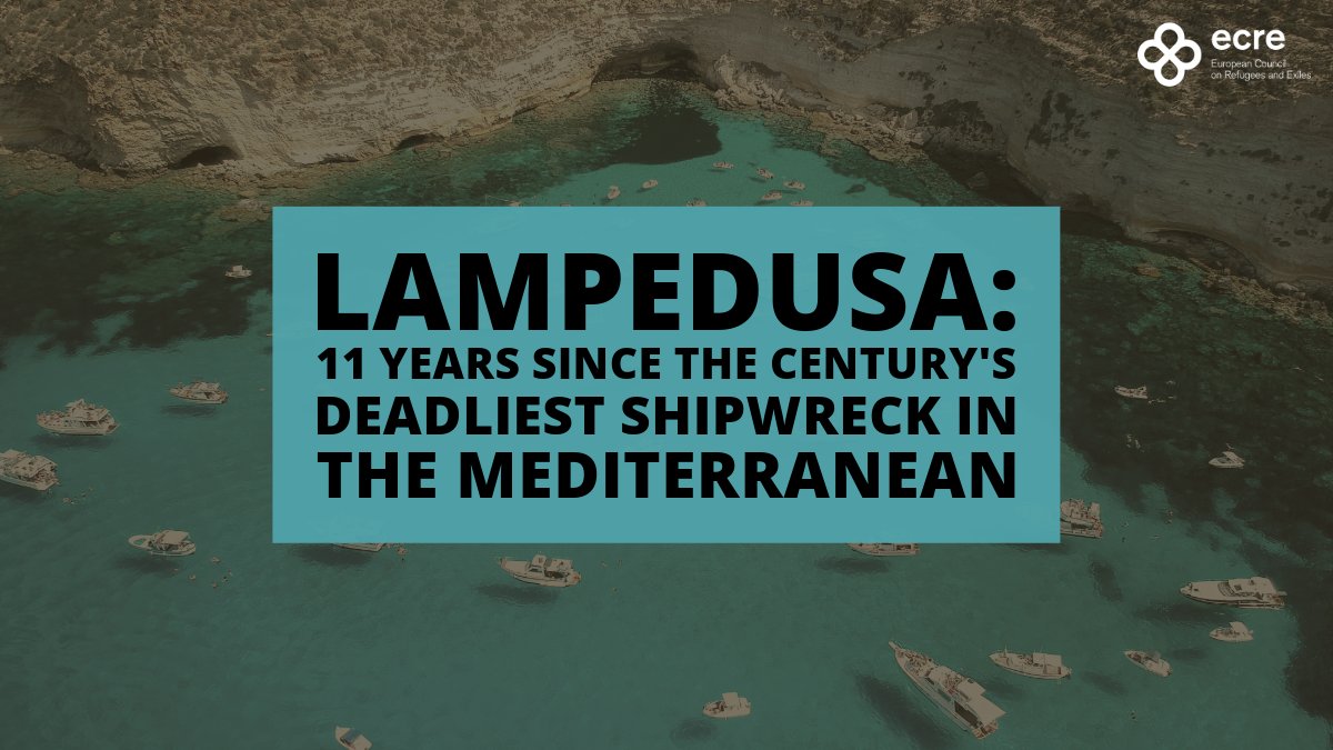 It has been 11 years since the century’s deadliest shipwreck in the #Mediterranean Sea.

📌On 3 October 2013, in #Lampedusa, 368 people lost their lives.

💙Today our hearts are with the survivors and the families of the victims.
📣Today we ask once again, louder, for no more