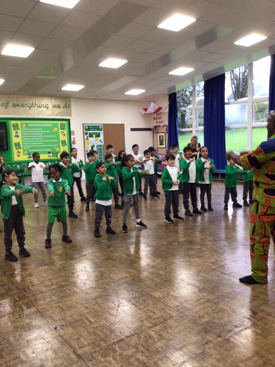 Year 2 enjoying the African dance session for Black History month.