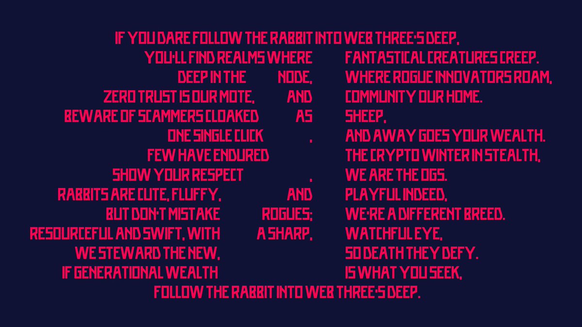 imblueranger's tweet photo. 🐰🕳️ @RoguesNFT https://t.co/zUIgjvrmjH