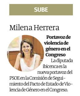 FSEPSOE's tweet photo. ⬆️ @Milena_Herrera, nueva portavoz del PSOE en la Comisión de Seguimiento del Pacto de Estado de Violencia de Género en el Congreso

@Diario_de_ibiza https://t.co/xeSg6IQ0Qw