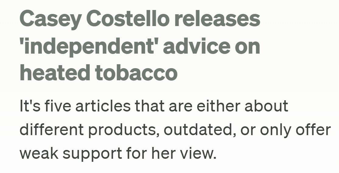 Costello’s bid for a $216M tax break for Philip Morris was approved by Cabinet, but it turns out the only evidence she had was a bunch of irrelevant papers and an op ed.
Time to break out the epidemiology PhD and Costello’s so called “independent advice” … cracks knuckles. 🧵1/8