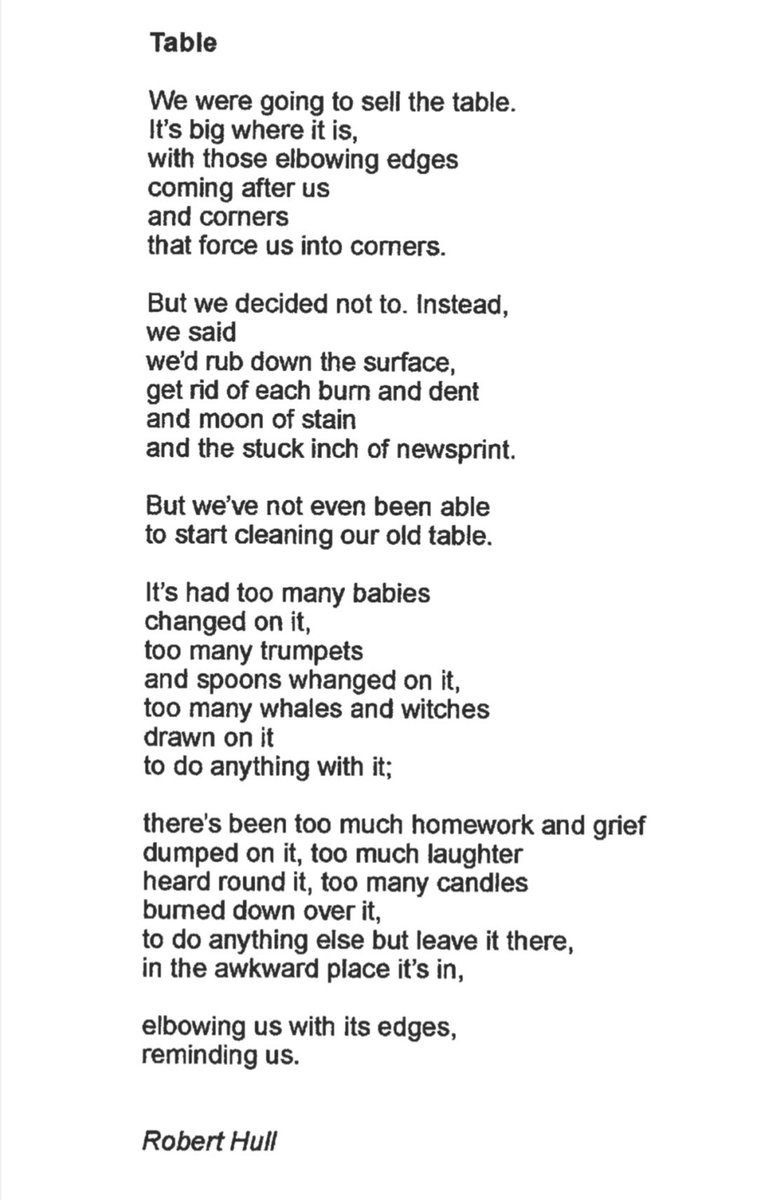 National Poetry day today! One of my favourite poems has to be ‘Table’ by Robert Hull! What’s yours <a href="/BHHSEnglish/">BCAEnglish (Bishop Hedley Campus)</a>  <a href="/BishopHedleyRC/">BCA @ BHHS Campus</a> ?