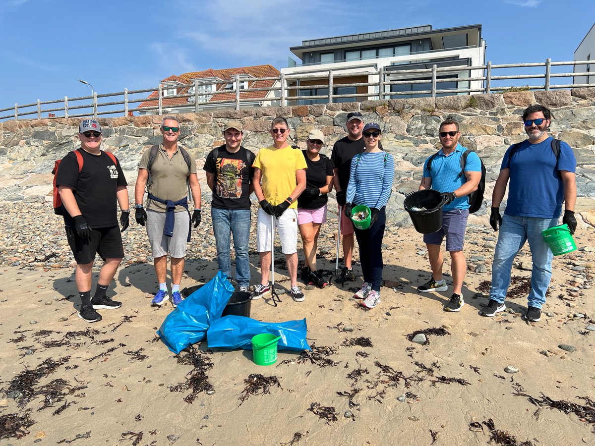 #Jersey may be an #IFC with beautiful beaches, but we all have to do our part to maintain our clean beaches. Some of our #team of #Financial #Intelligencers volunteered to part-take in a #beachclean.  #plasticparticules #pollution #cleanup #teamwork #pickupafteryourself