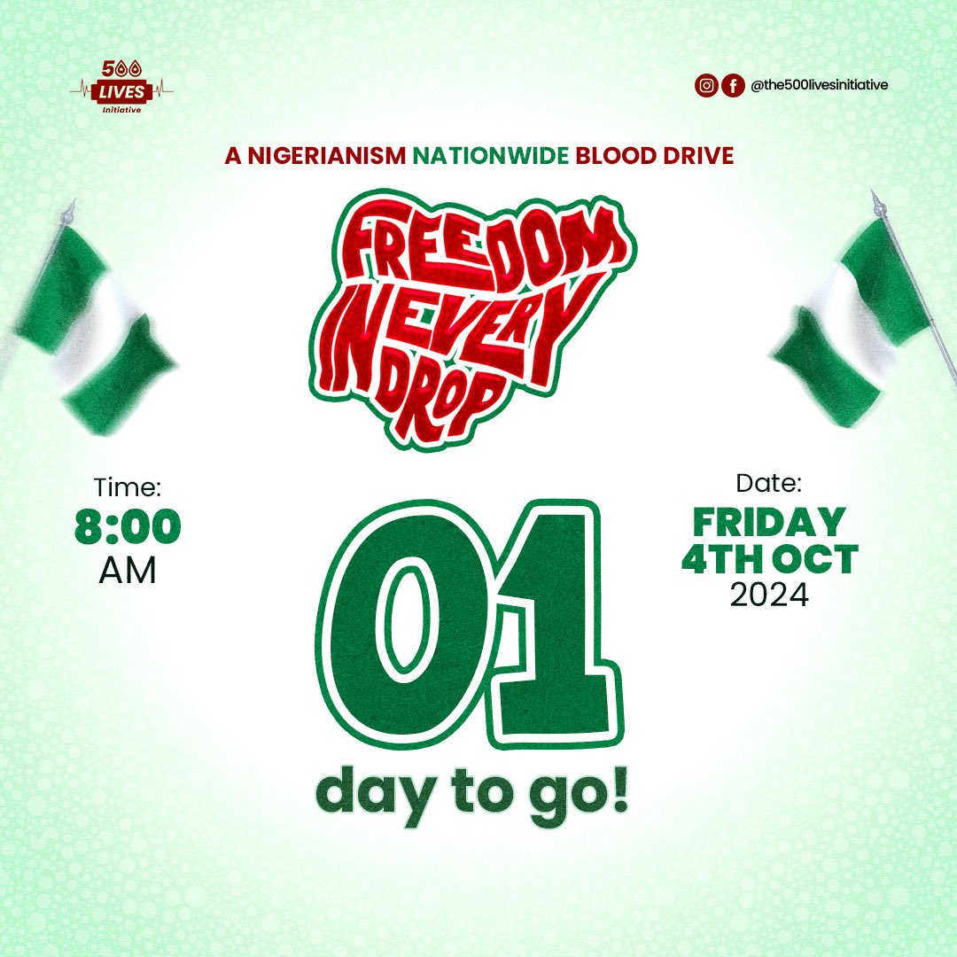the500LivesNg's tweet photo. 24 hours to go 🎉🎉#FreedomInEveryDrop https://t.co/Rp5aR9aodJ