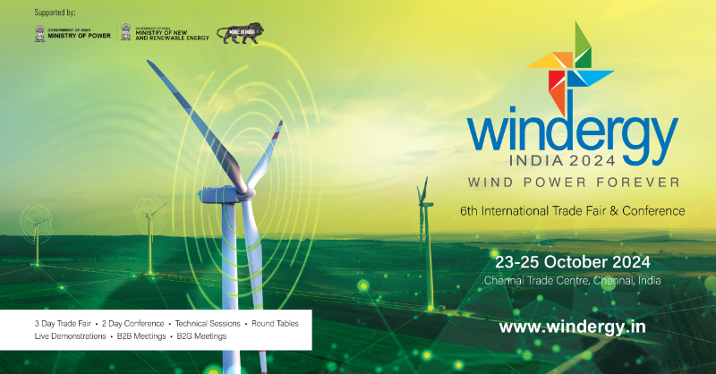 windergy_india's tweet photo. Interact With The Global Wind Energy Community At Windergy India 2024!

Happening from 23-25 October at 📍Chennai Trade Centre, Windergy India 2024 offers a platform for both visitors and delegates to explore the future of wind energy. 

🎫Register As A Visitor Or Delegate Today!