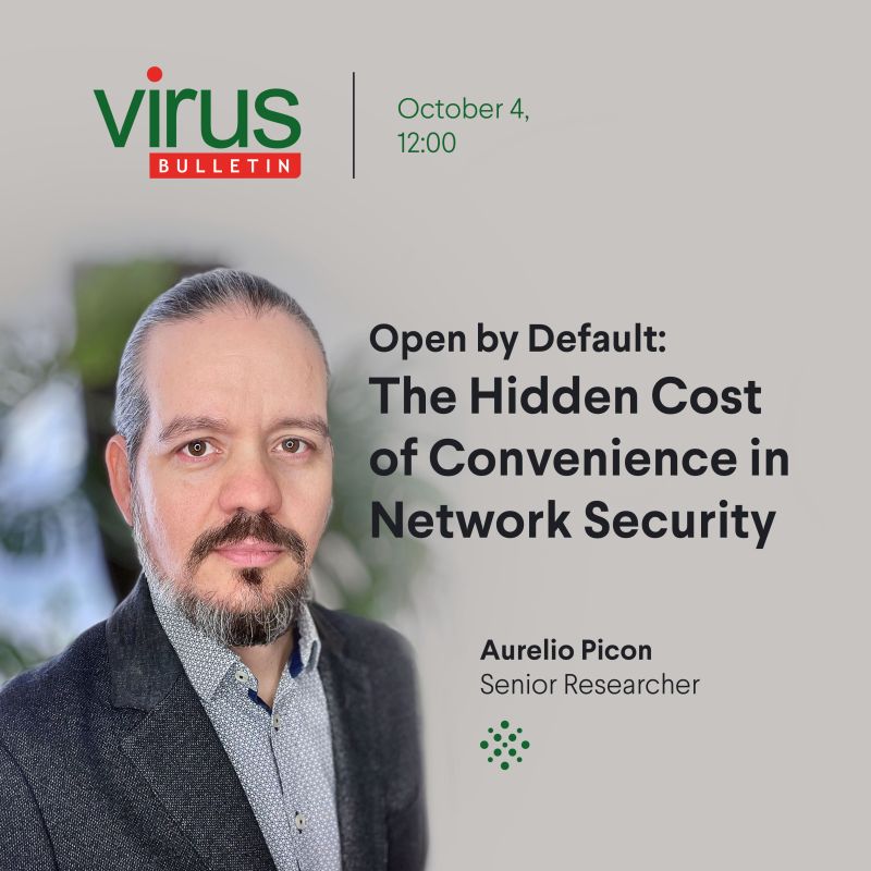 💡🔑
Our senior threat hunter Aurelio - @thebluehunter@infosec.exchange - will present the threats of UPnP at <a href="/virusbtn/">Virus Bulletin</a> this Friday. 
#TurnOffUPnP virusbulletin.com/conference/vb2…