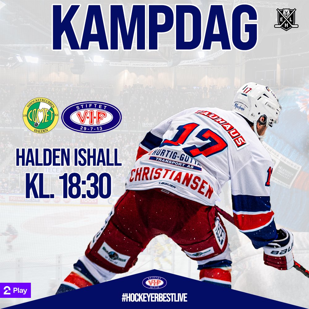 KAMPDAG 🔥
Gutta er klare for å jobbe hjem tre nye poeng i kveldens bortekamp, og sjette strake seier 💪🏼
📍 Halden Ishall
🆚 Comet
🏒 kampstart kl.18:30
📺 TV2 Play
#vifhockey #hockeyerbestlive