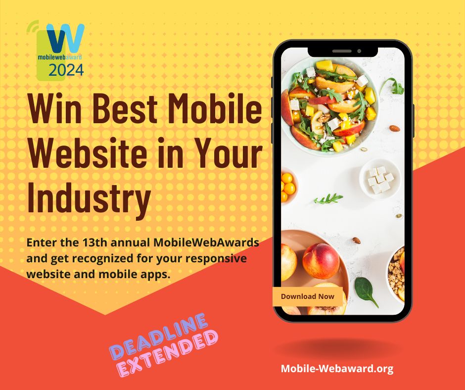WebMarketAssoc's tweet photo. Your Mobile Site Deserves the Spotlight! Enter the #MobileWebAward for the chance to get recognized on the global stage. Deadline extended to October 11th! Learn more at: https://t.co/adC3533ZW4.
#mobilemarketing #onlinemarketing #WebMarketing #responsivedesign #mobileawards https://t.co/E9Z8dOBcJB