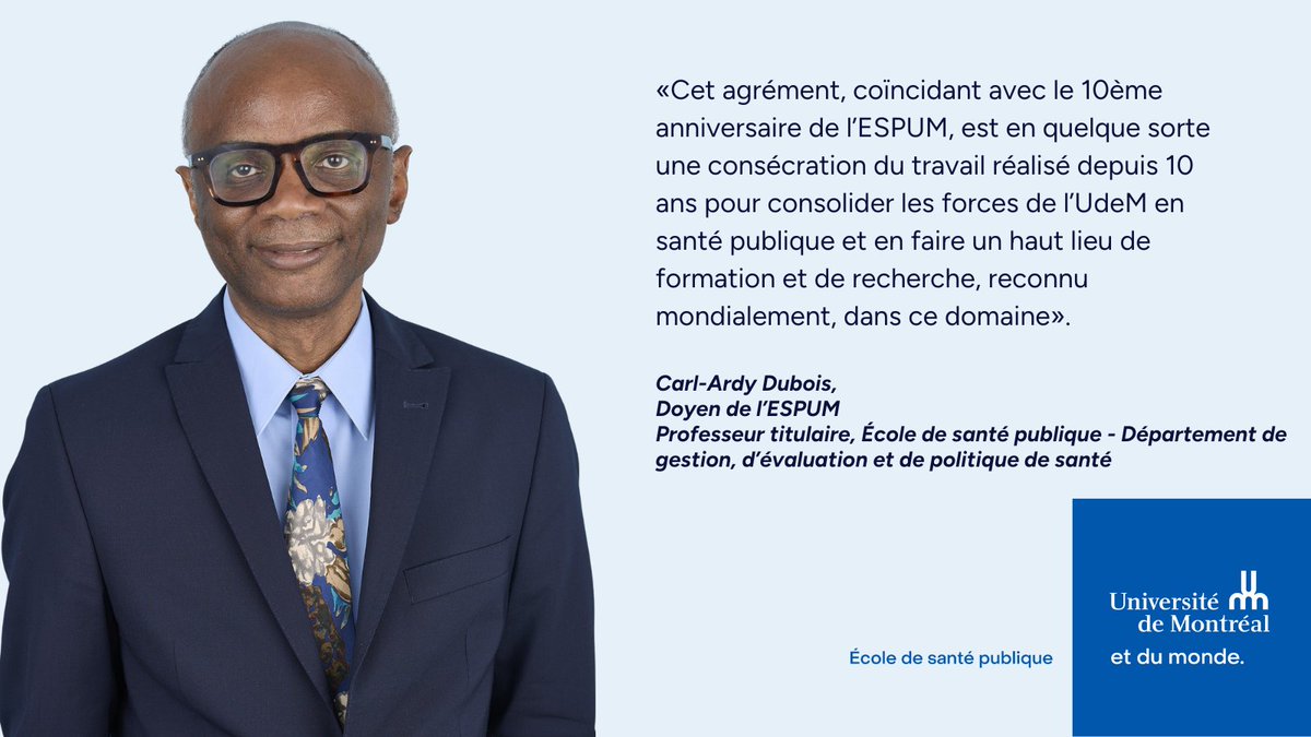🌍✨ L'École de santé publique de l'Université de Montréal (ESPUM) obtient un agrément de six ans de l'APHEA - Agency for Public Health Education Accreditation. ▶️nouvelles.umontreal.ca/article/2024/1…