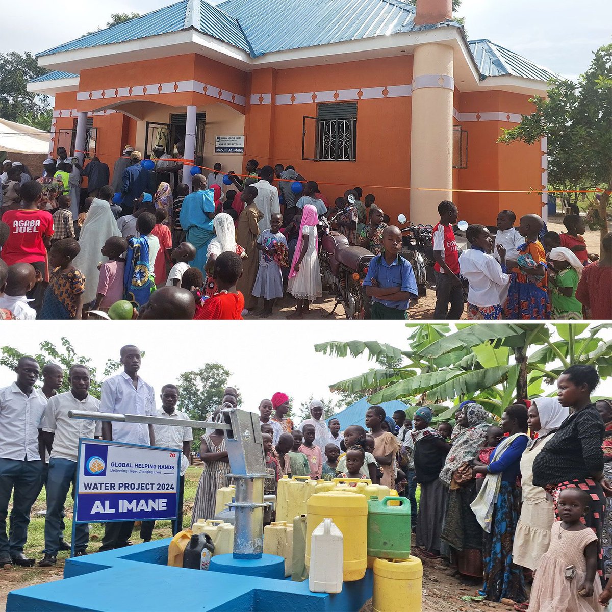 GlobalHelpHands's tweet photo. Alhamdulillah, another Masjid and water wells have been completed, benefiting over 1,000 people living in Uganda! 😊 Donate now to support more projects: https://t.co/F2nuPoQkVB 🙏 https://t.co/xpYdZOz7cx
