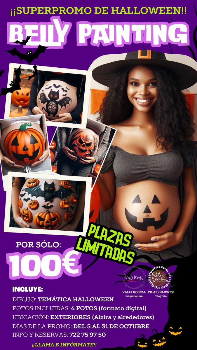 pilargimenezpho's tweet photo. ¡PROMO de BELLY PAINTING 2024!

Fechas: del 5 al 31 de Octubre.
Precio único: 100€
Reserva YA tu cita. PLAZAS LIMITADAS.

MAQUILLADORA: Makeup Valli Rosell
FOTÓGRAFA: Pilar Giménez PRO
.
.
.
#HalloweenBellyPainting #Halloween2024 #EmbarazoCreativo #vallirosell #pilargimenezpro https://t.co/MSqgqODQZT