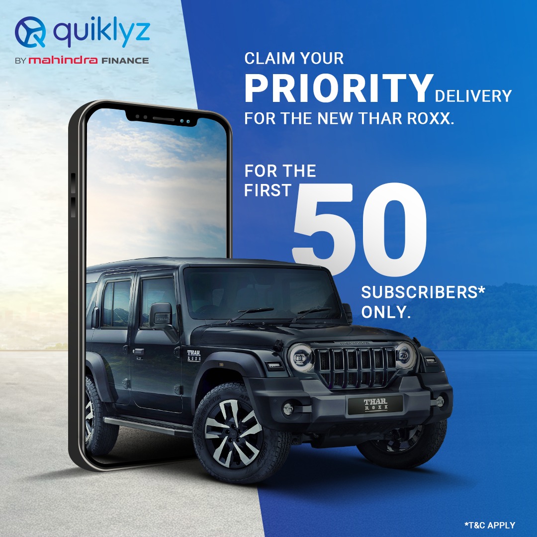myQuiklyz's tweet image. Thrill-seekers, your moment has arrived!​
Be among the first 50 to secure a priority spot for your Thar ROXX.​
​
Get your hands now on Thar Roxx only at bit.ly/3zFn3et

#Quiklyz #TharRoxx #CarSubscription #Car #Cars #CarGram #NoDownPayment #Zero #CarLeasing​
​
(Thar
