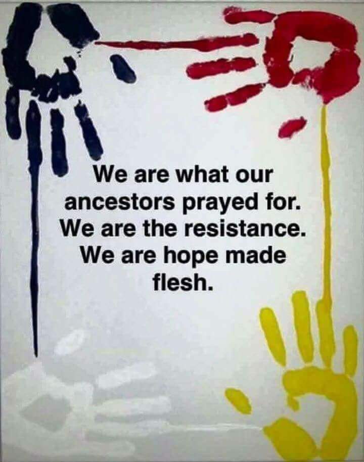 SpottedElk7's tweet photo. We, are what Our Grandparents prayed For!  
#7thGenerationRising 
#LandBack https://t.co/7Y8TAJbuUW