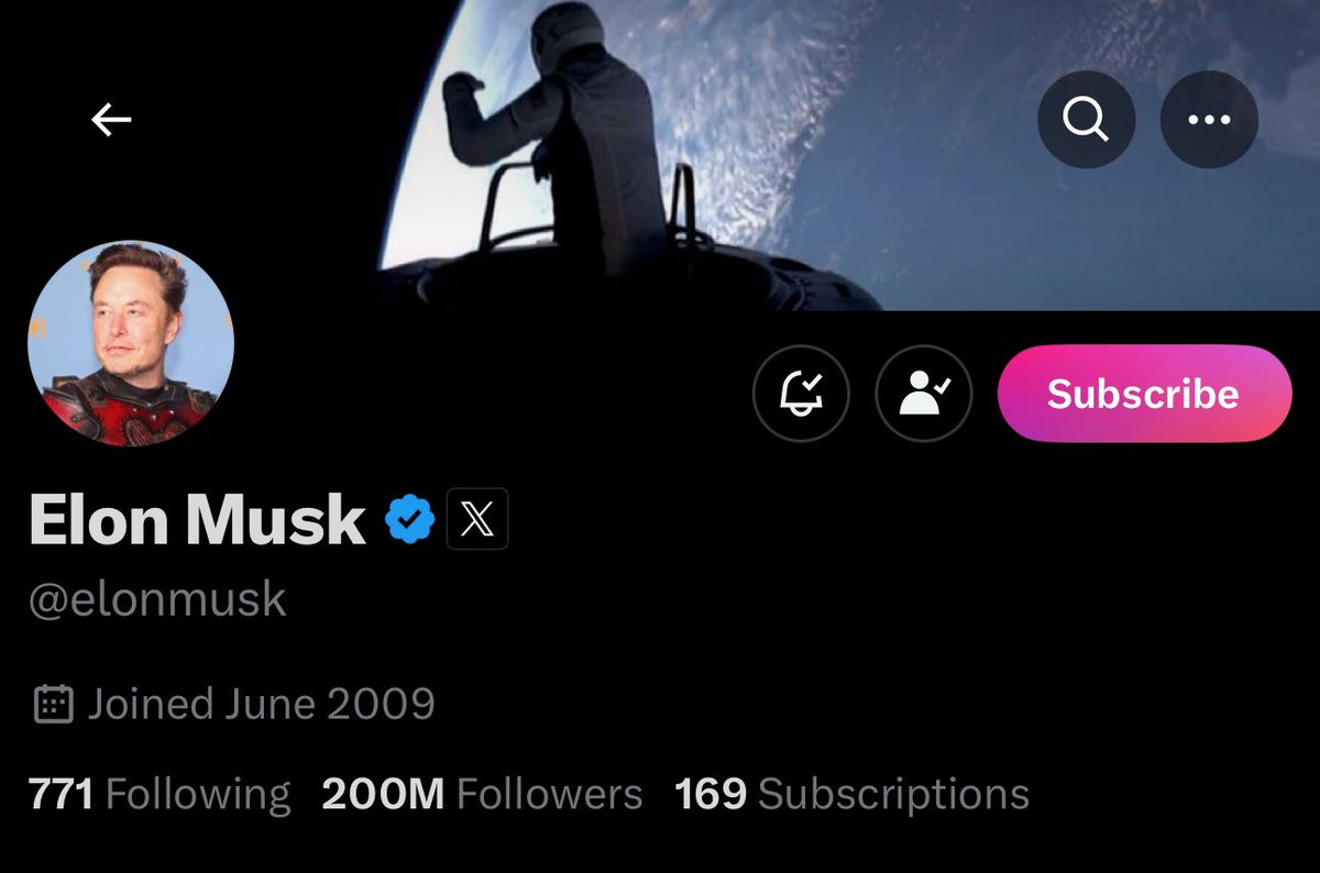 JUST IN: Elon Musk has surpassed 200 million X (Twitter) followers.