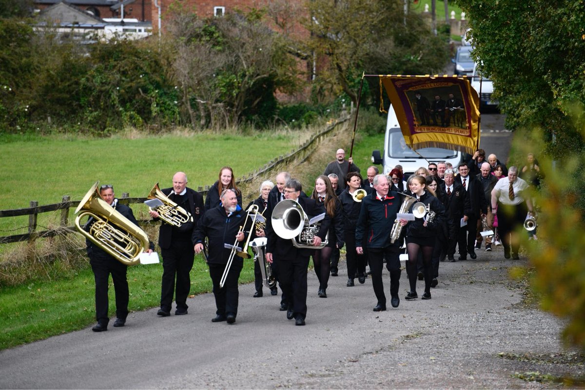 DurhamMiners's tweet photo. An explosion at Haswell Colliery claimed the lives of 95 men &amp; boys on 28 September 1844. The people of Haswell gathered to mark the 180th anniversary of the disaster.

@StanhopeSilver led a march to Haswell pit, where a memorial service was held. The DMA was represented. https://t.co/ZrwWoMGeuM