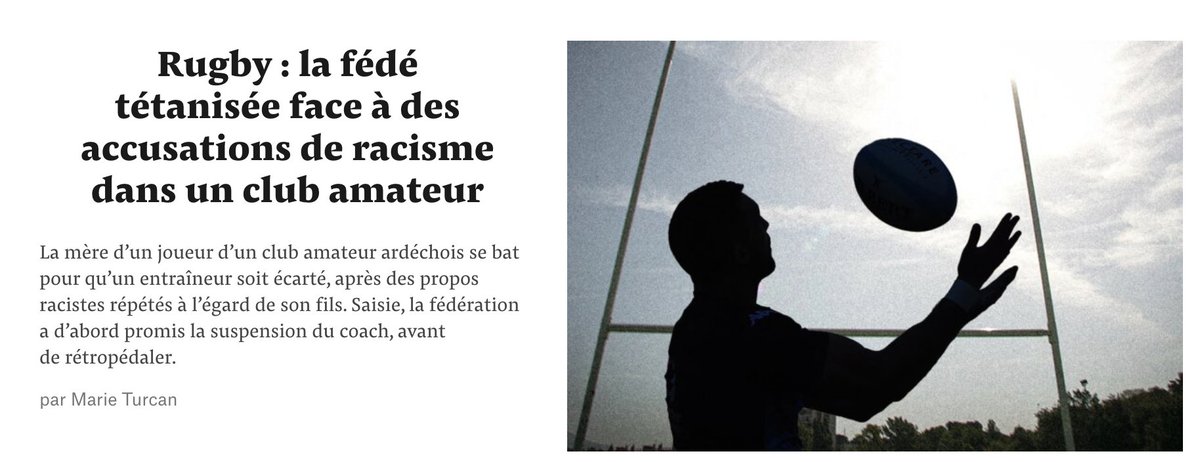 davidperrotin's tweet photo. Kamel, 16 ans, subit les propos racistes de son entraîneur de rugby et de joueurs. Certains affichent une croix gammée ou revendiquent ne pas aimer «les arabes». 
L'entraîneur laisse faire, protégé par la FFR qui refuse de le suspendre. (V/@TurcanMarie) ➡️https://t.co/1oiUGySoq0 https://t.co/WjlnBoYBUW