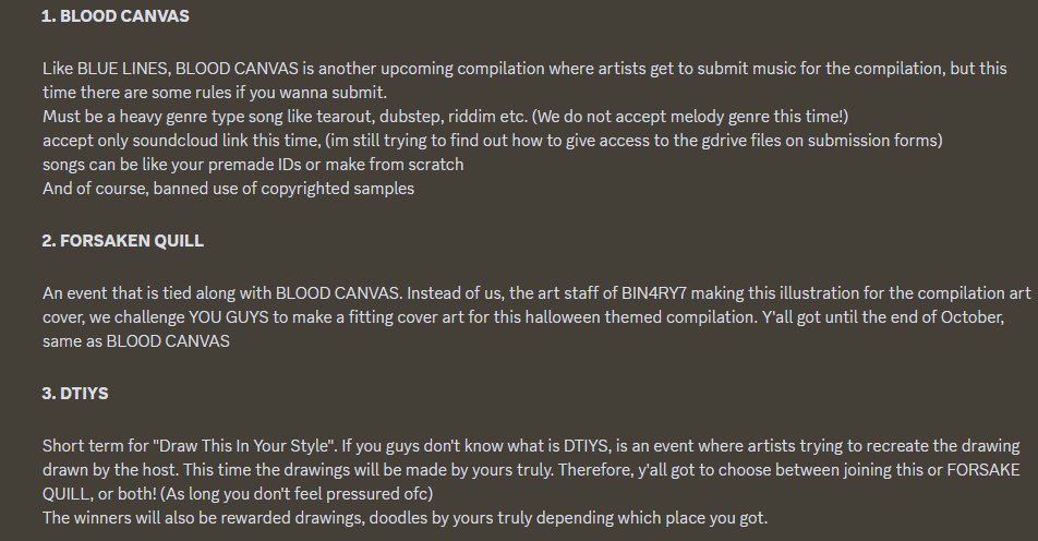 bin4ry7records's tweet photo. Alright, the moment you've been waiting for! Here are the 5 main events for FIVE4SPOOKS.

See you guys there! 
Join our discord server: https://t.co/PzBX1nywhb https://t.co/4M3VzpmpbS