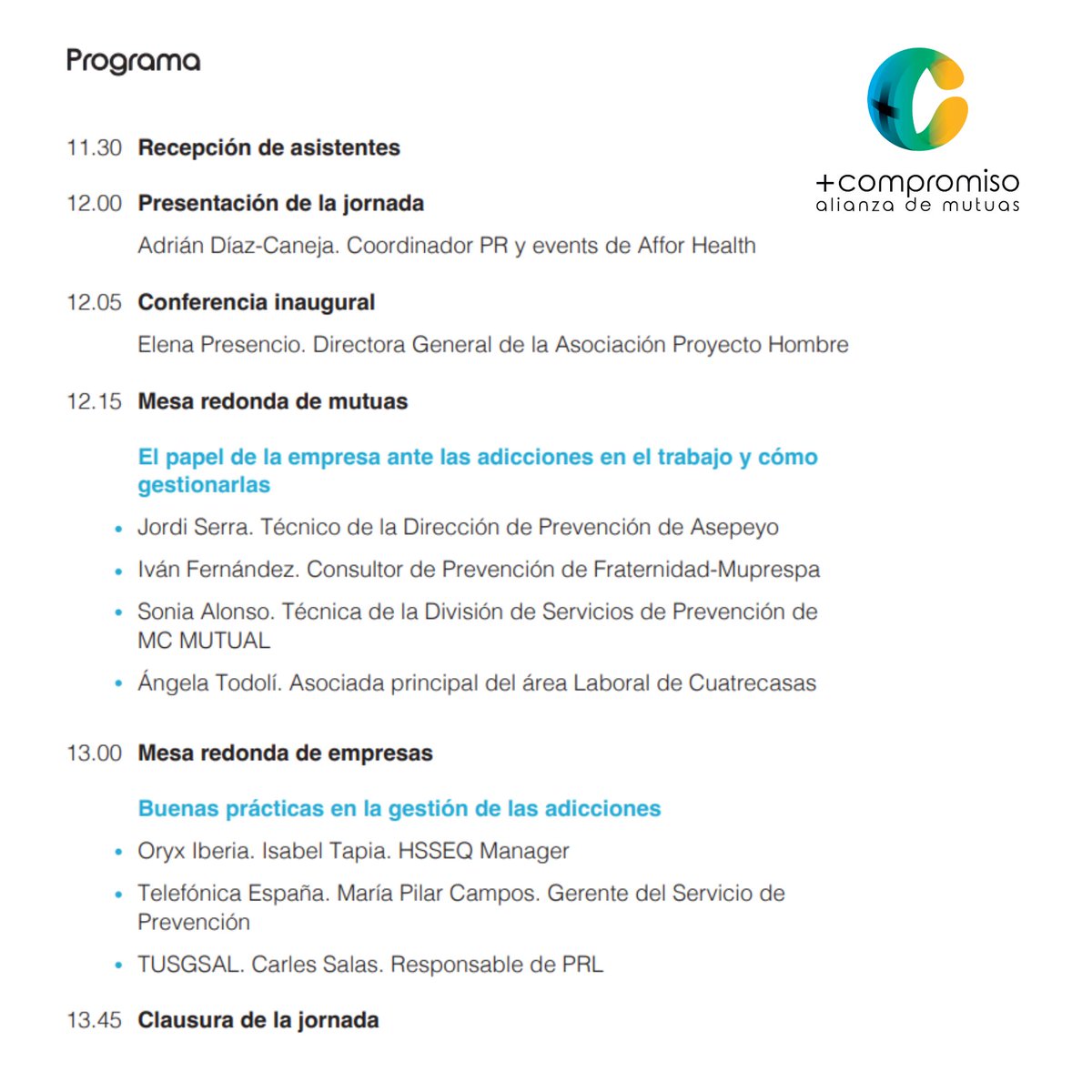 Asepeyo's tweet photo. ❗ Entre el 15% y el 30% de los accidentes laborales están relacionados con adicciones, como el alcohol o las nuevas tecnologías. 

Con @MCMUTUAL y @MutuaFM, en el marco del 5º aniversario de #máscompromiso, organizamos esta jornada: https://t.co/GyaHqNErhG 

¡Te esperamos! 🙂 https://t.co/5MA8LW2tQq