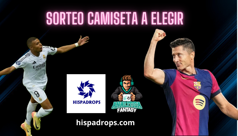 🎁 Nuevo sorteo de nuestro partner <a href="/Hispadrops/">Hispadrops Retro</a>.

👕 Camiseta a elegir.

Requisitos:
🔄 RT a este tweet
❤️ Seguir a <a href="/Hispadrops/">Hispadrops Retro</a> y <a href="/AnaliticaLaLiga/">Analítica Fantasy</a> 

ℹ️ Participaciones extra por comentarios.

🏆 El ganador se dará a conocer el próximo miércoles 9 de Octubre.