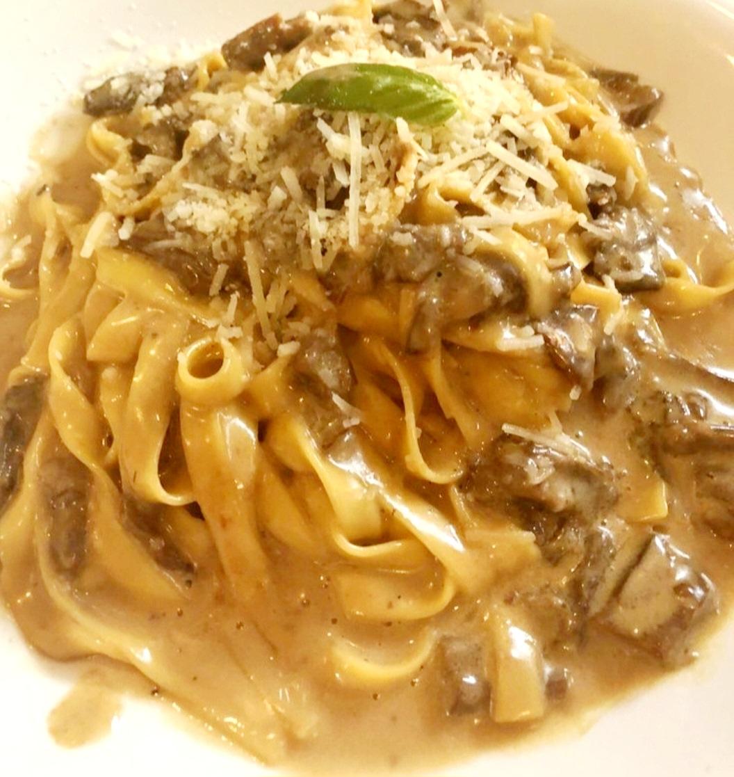 Indulge in the exquisite symphony of velvety fettuccini, bathed in a lusciously creamy porcini mushroom sauce, where each twirl of pasta envelops your senses in earthy, umami-rich bliss. #kennyscastaways