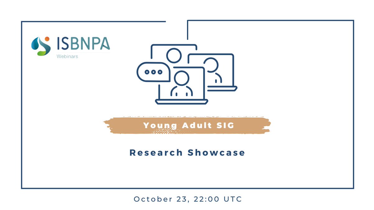 ISBNPA (@isbnpa) on Twitter photo Join the #ISBNPA Young Adult SIG for their upcoming #webinar featuring international research on behavioural nutrition, physical activity, and sedentary behaviour in young adults. <a href="/JessicaGLaRose/">Jessica Gokee LaRose, PhD</a> <a href="/RebeccaRaeside/">Rebecca Raeside</a>
📆 October 23
⏰ 22:00 UTC
🔗 Register here: loom.ly/o1fAKdw Join the #ISBNPA Young Adult SIG for their upcoming #webinar featuring international research on behavioural nutrition, physical activity, and sedentary behaviour in young adults. <a href="/JessicaGLaRose/">Jessica Gokee LaRose, PhD</a> <a href="/RebeccaRaeside/">Rebecca Raeside</a>
📆 October 23
⏰ 22:00 UTC
🔗 Register here: loom.ly/o1fAKdw