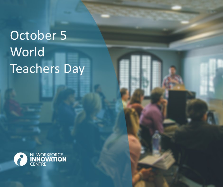 NLWIC's tweet photo. Happy World Teachers Day, October 5th! Thank you to the amazing educators who are the driving force behind shaping and developing the knowledge and skills of those within our province's workforce!

Learn more : https://t.co/z55HVYUDtO

#WorldTeachersDay #educatorsrock https://t.co/iKTlOKlKKa