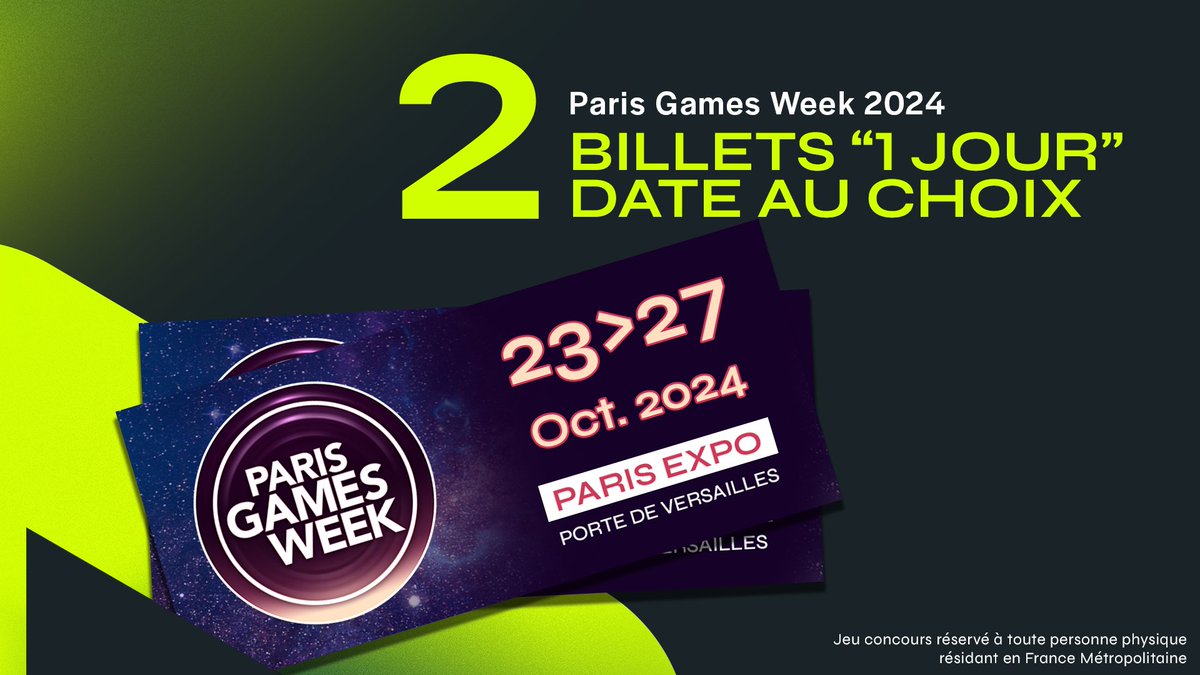 PLAION_FR's tweet photo. 🎁 Jeu concours 🎁

Envie de tester nos prochains jeux ? Tente de gagner 2 billets pour la #ParisGamesWeek 2024 !

Pour participer :
1️⃣ Follow @PLAION_FR
2️⃣ RT ce tweet
3️⃣ Tague la personne avec qui tu aimerais y aller

🎫 Un duo gagnant
🎟 T.A.S le 14/10 https://t.co/Q45WFlNP2J