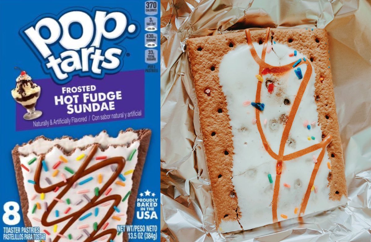 bbbnonnon's tweet image. The Pop-Tarts I had today were hot fudge sundae flavor. When toasted, the cream inside is soft and delicious. And the chocolate flavored cookie dough is nice and savory when toasted. I like this flavor. I will try other flavors tomorrow!
#poptarts
