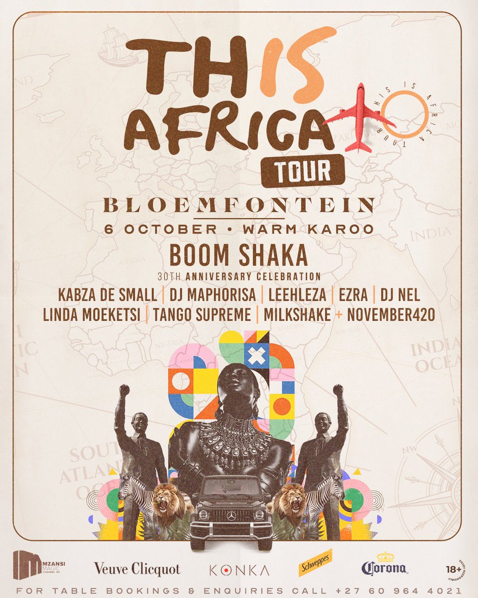 KONKA Soweto (@konkasoweto) on Twitter photo CITY OF ROSES 🌹💃, WE’RE ONLY 3 DAYS 🗓️AWAY. #ThisIsAfricaTour Entertainment BY @Thembiseete_
<a href="/TheoNhlengethwa/">Theo Boom Shaka</a>
<a href="/DjMaphorisa/">PorryMaduMoneyDoubleTrouble</a>
<a href="/KabzaDeSmall_/">#ThePianoKing</a>
<a href="/tango_supreme/">Tango_supreme</a>
<a href="/LindaMoeketsi/">Linda Moeketsi</a>
<a href="/leehlezaUmshove/">Leehleza The Entertainer</a>
<a href="/djmilkshake/">DJ Milkshake</a> CITY OF ROSES 🌹💃, WE’RE ONLY 3 DAYS 🗓️AWAY. #ThisIsAfricaTour Entertainment BY @Thembiseete_
<a href="/TheoNhlengethwa/">Theo Boom Shaka</a>
<a href="/DjMaphorisa/">PorryMaduMoneyDoubleTrouble</a>
<a href="/KabzaDeSmall_/">#ThePianoKing</a>
<a href="/tango_supreme/">Tango_supreme</a>
<a href="/LindaMoeketsi/">Linda Moeketsi</a>
<a href="/leehlezaUmshove/">Leehleza The Entertainer</a>
<a href="/djmilkshake/">DJ Milkshake</a>