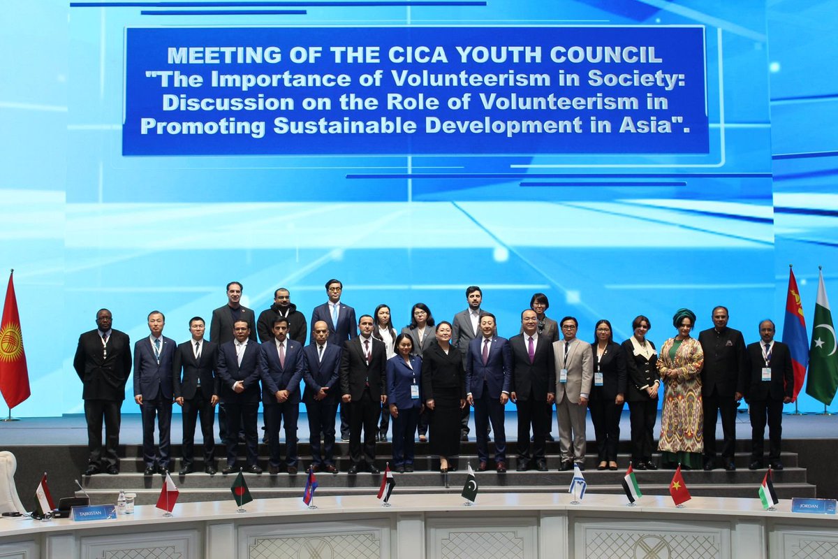 On 3 Oct, #Astana hosted 7th #CICAYouthCouncil meeting, devoted to the importance of #volunteerism &amp; its role in the sustainable development of #Asia.

The meeting launched a series of events within the framework of the first #CICAVolunteersRally and concluded w/ adoption of