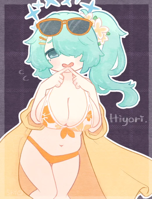 ブルアカのヒヨリ描いたむちむちすきすぎてむちむちにしすぎてしまった 