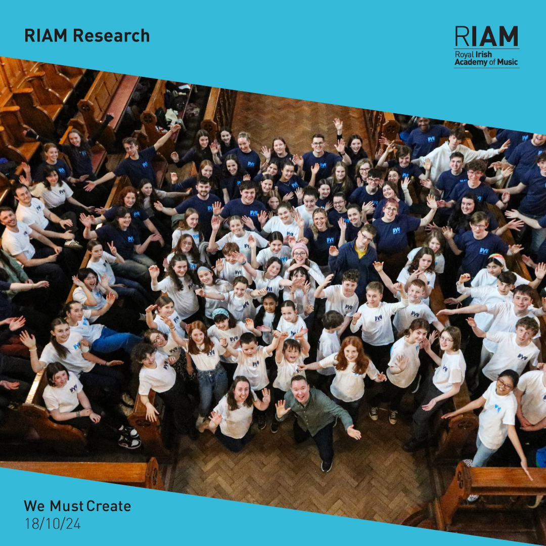 RIAMDublin's tweet photo. Join us on October 18th for our first event in the RIAM Research series, "We Must Create: Transformation &amp; Youth Choral Music Symposium,” with our Head of Research Dr. Lynsey Callaghan.

For more information, please see below:
https://t.co/8lolNyMNwE https://t.co/8PdJzixhku