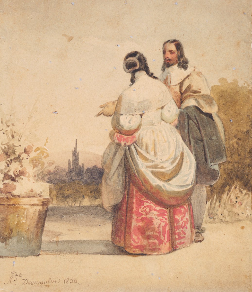 HighMuseumofArt's tweet photo. It's October 3rd  💫

_________________
August Desmoulins (French, 1788–1856), Young Couple in Conversation, 1830, watercolor on paper, Gift of Dr. David James, 64.18. https://t.co/SLZXMjwV2e