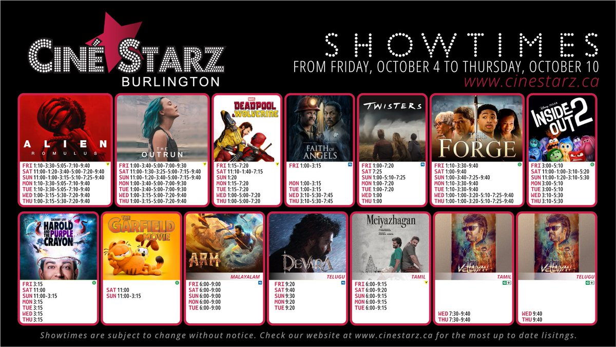🌟 Showtimes this week 🌟