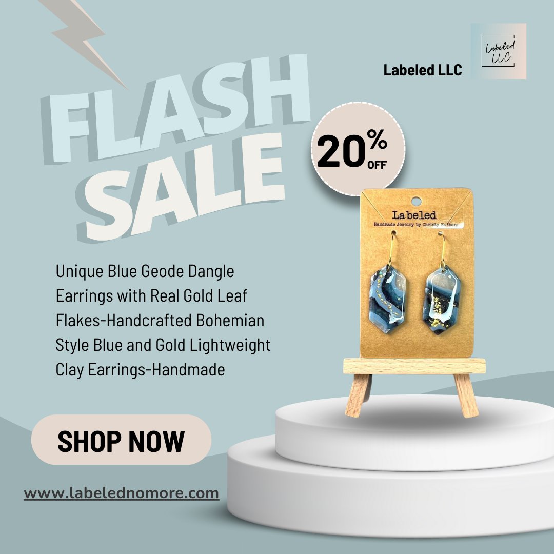 🎉 Flash Sale Alert! 🎉

These unique blue geode dangle earrings with real gold leaf flakes are calling your name—perfect for adding a boho touch to your style. 🌿

🛍️ Up to 20% OFF on all items—Don’t miss out on this limited-time offer!

👉 Shop Now at l8r.it/rkOw 👈