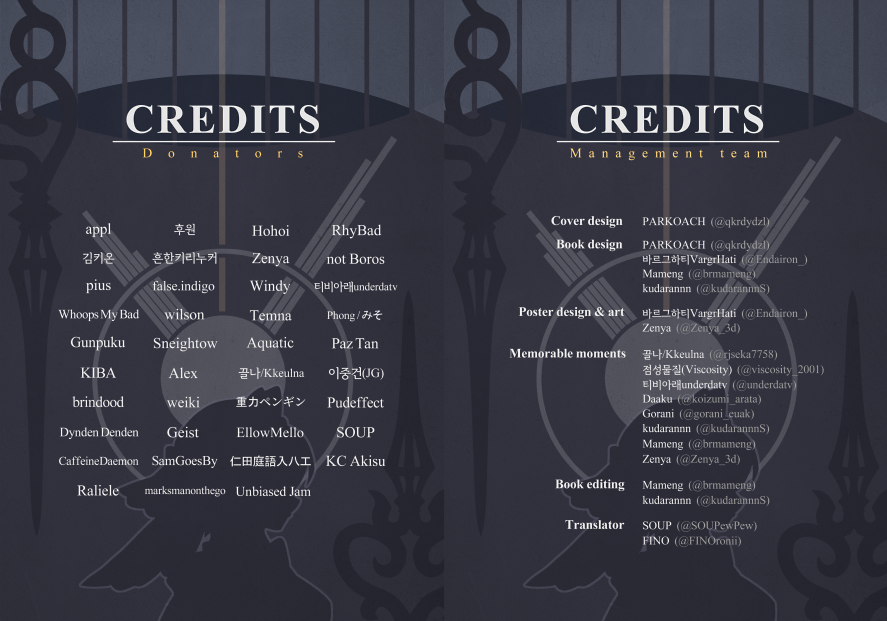 kronii1mproject's tweet photo. ⏳Credits 

People who have helped in making of this fanbook. 

It would have been really hard to make this book if it was not for everyone who donated. 

Thank you all! 💙 https://t.co/Ibdce6rOO3