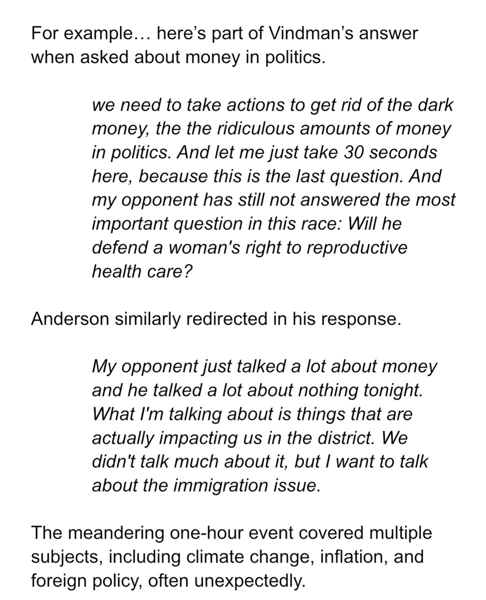 Last the vibes at the debate between R Derrick Anderson and D Eugene Vindman could be summed up as "deflect, distract, attack." Here's how I summarized it on the radio.  (📸<a href="/sathumanPEIC/">Shaban Athuman</a>). Article with <a href="/margaretbarthel/">Margaret Barthel</a>! vpm.org/elections/2024…