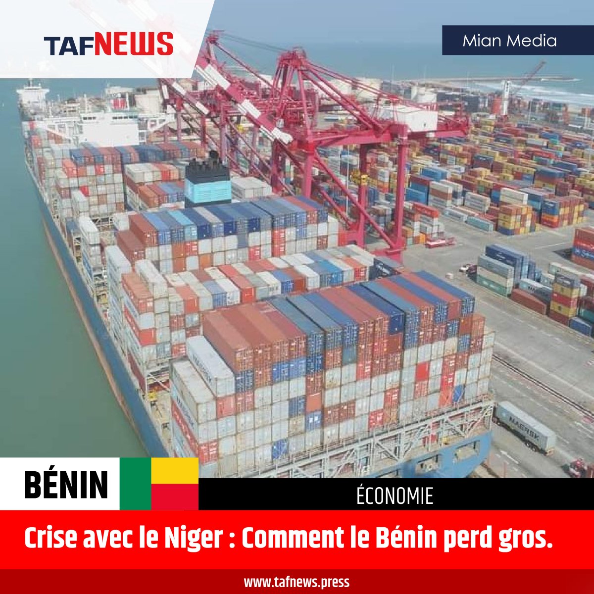 TAFNews_'s tweet photo. Crise avec le Niger : Comment le Bénin perd gros.

Lisez l'article complet sur notre site internet : https://t.co/8TAj551BfF

#Finances #Economie #News https://t.co/WYyFVudnPn