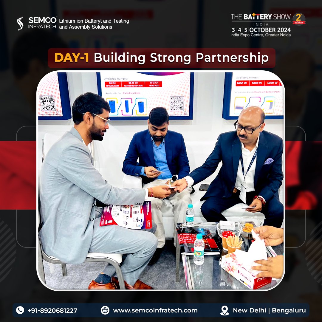 semcoinfratech's tweet image. Day 1 at @thebatteryshow  India is in the limelight! We’ve connected with #industryleaders, showcased our precision #testingequipment, and ignited new ideas. Here’s to reflecting on today’s insights and recharging for tomorrow! 

semcoinfratech.com