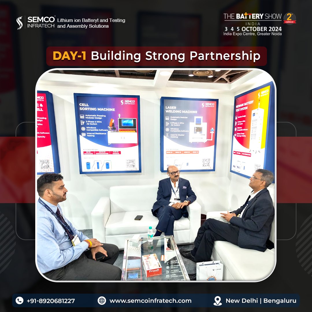 semcoinfratech's tweet image. Day 1 at @thebatteryshow  India is in the limelight! We’ve connected with #industryleaders, showcased our precision #testingequipment, and ignited new ideas. Here’s to reflecting on today’s insights and recharging for tomorrow! 

semcoinfratech.com