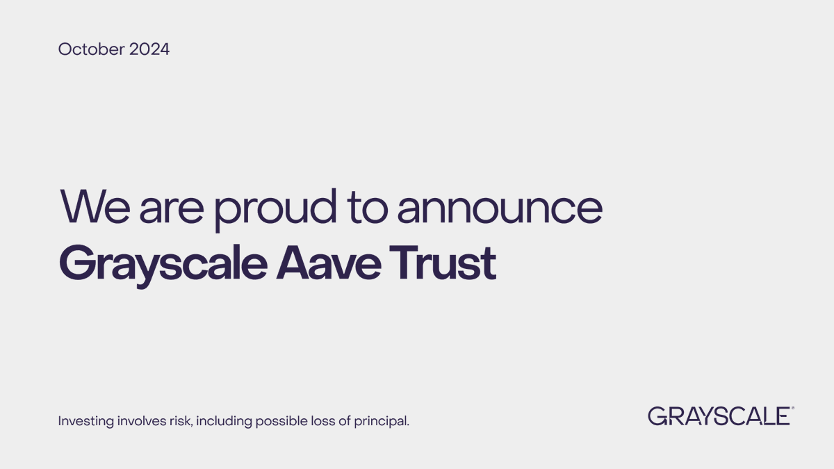 We are proud to announce the creation of a new single-asset crypto  investment fund, Grayscale $AAVE Trust, which will be available through  private placement. Available to eligible accredited investors. Read the  press