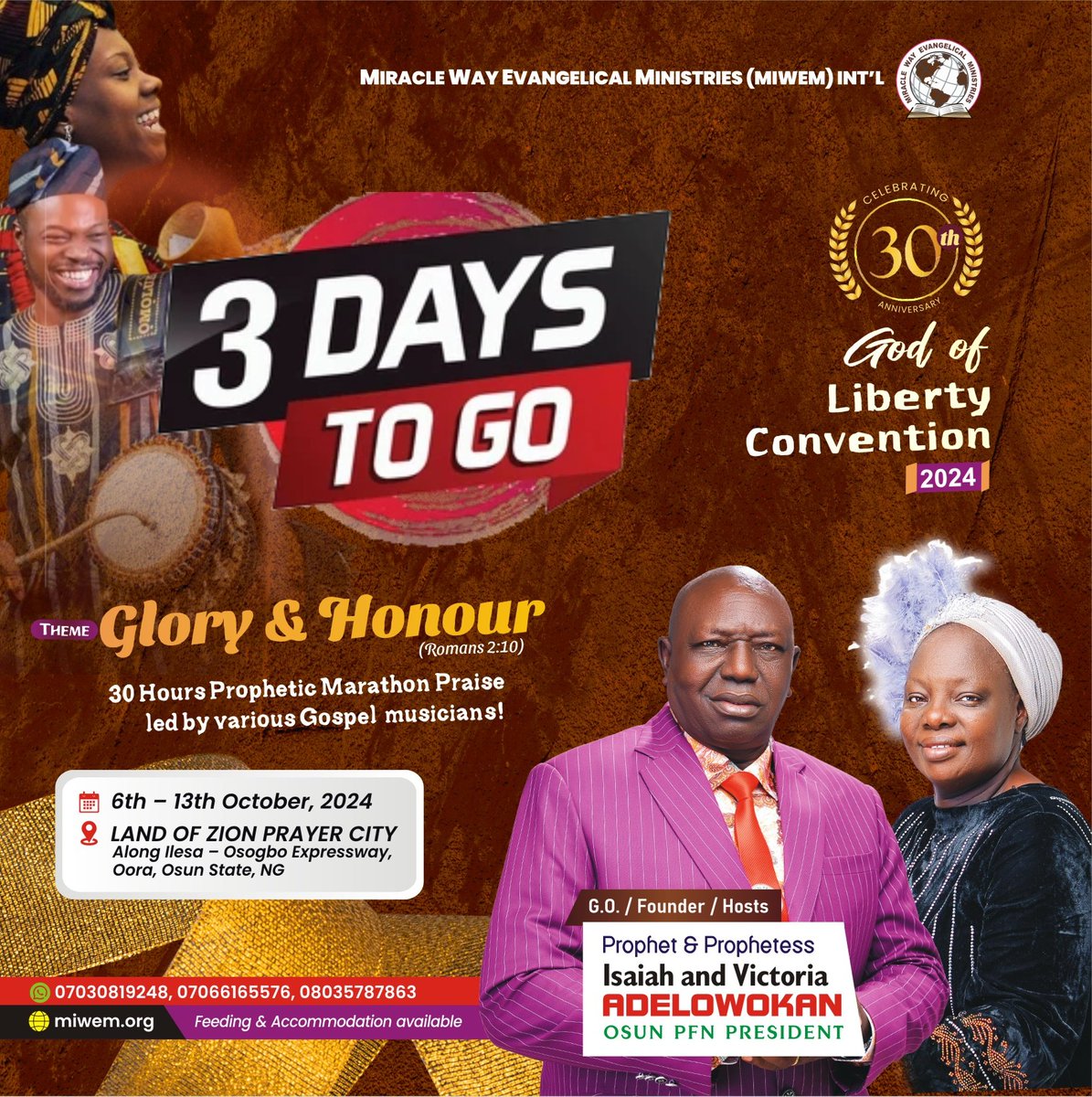 miraclewayng's tweet photo. #3DaysToGo Please share to all contacts and groups
#golc2024 #GloryandHonour 
Check Flier for details, or visit 👇
https://t.co/f2INyDZ4IB https://t.co/PIe2ptWUqz