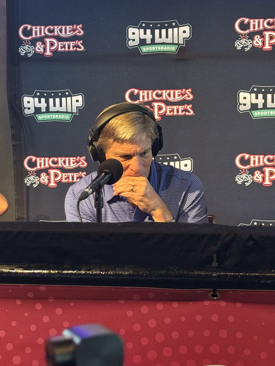 SportsRadioWIP's tweet image. Phillies managing partner John Middleton gets emotional while listening to our postseason montage. 

Middleton: “Goosebump moments. That’s a replay of my life…That [background] reaction [from the fans] that’s why my job is important. That’s my mission in life.”

One of us. 🥹 ❤️