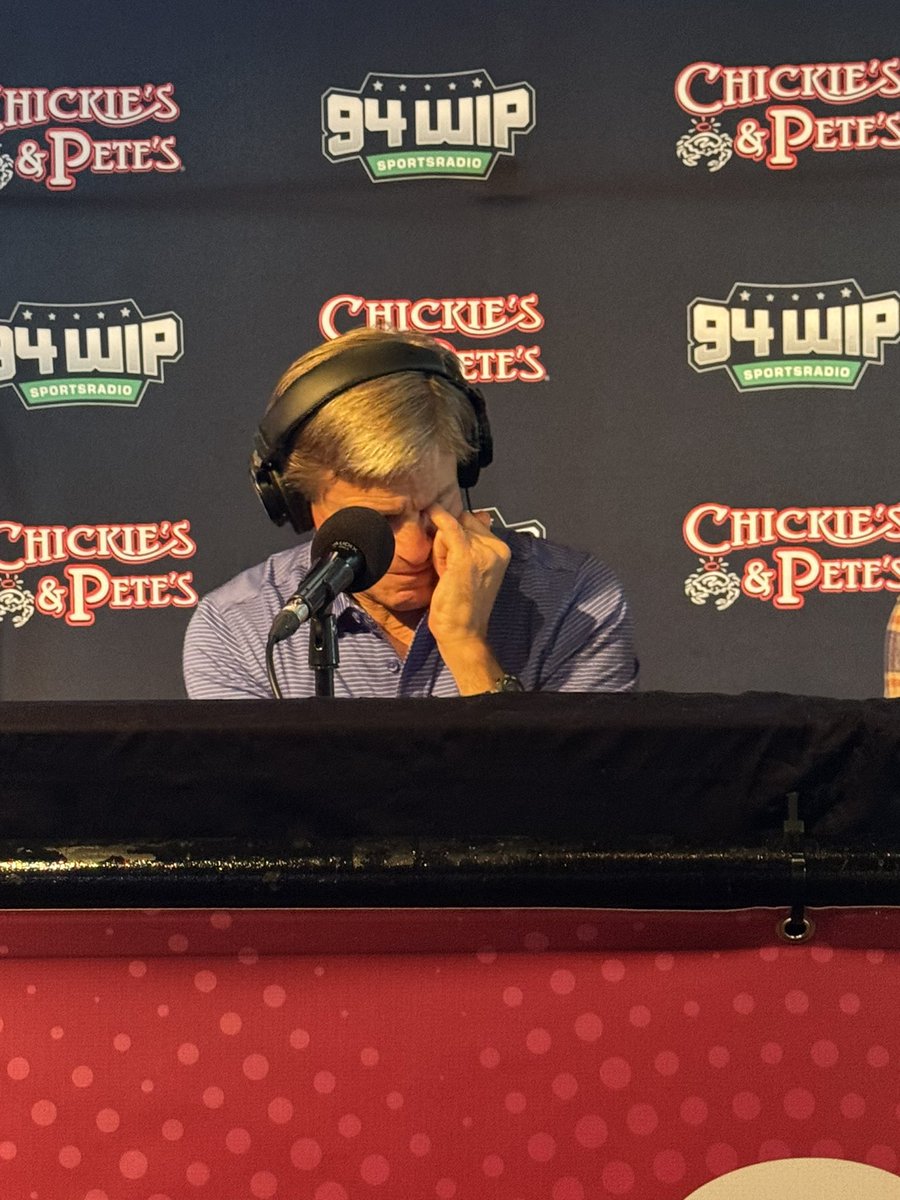 SportsRadioWIP's tweet image. Phillies managing partner John Middleton gets emotional while listening to our postseason montage. 

Middleton: “Goosebump moments. That’s a replay of my life…That [background] reaction [from the fans] that’s why my job is important. That’s my mission in life.”

One of us. 🥹 ❤️
