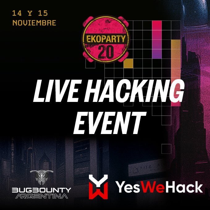 Ekoparty | Hacking everything (@ekoparty) on Twitter photo En colaboración con <a href="/BugBountyArg/">Bug Bounty Argentina</a> y <a href="/yeswehack/">YesWeHack ⠵</a> organizamos un exclusivo evento de hacking en vivo durante Ekoparty 2024. 🔥
¿Querés saber el objetivo? 😈
Entendemos la emoción, pero lo mantendremos en secreto por ahora. YesWeHack revelará a su empresa asociada solo al inicio de En colaboración con <a href="/BugBountyArg/">Bug Bounty Argentina</a> y <a href="/yeswehack/">YesWeHack ⠵</a> organizamos un exclusivo evento de hacking en vivo durante Ekoparty 2024. 🔥
¿Querés saber el objetivo? 😈
Entendemos la emoción, pero lo mantendremos en secreto por ahora. YesWeHack revelará a su empresa asociada solo al inicio de