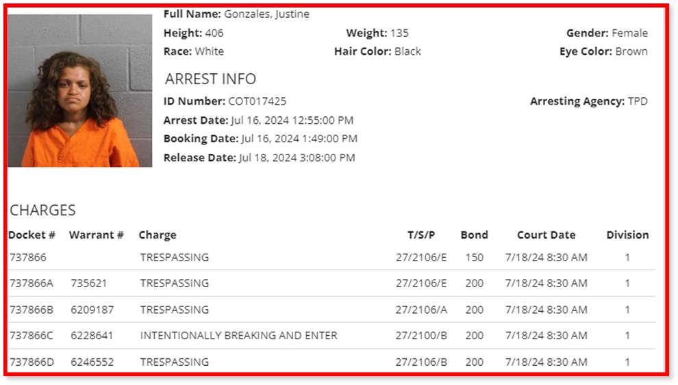 RobertDinTulsa's tweet photo. Tulsa City Booking Photos - Mostly _______.  Batch #97.

Image 1) Scrubbed booking photo.

Image 2) She's a frequent flier.

What do they have in common?
She doesn't even rate to be classified as an Other race.
Proves the @TulsaPolice still haven't figured this process out.
It's still skewing Hispanic criminal statistics.  No excuses. 
UnF*ck it.