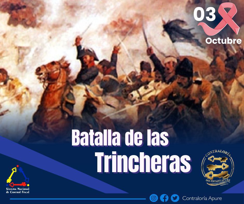 CEApure's tweet photo. #TalDíaComoHoy| La Batalla de las Trincheras tuvo lugar en la ciudad de Valencia, estado Carabobo en 1813. Fue una acción armada entre las fuerzas de voluntarios neogranadinos y los realistas partidarios de la Corona española.#CGR#cea #Gobernacion https://t.co/6wFzXTgBXR